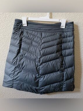 Marmot Size Medium Pip Insulated Puffer Skirt Gray 700 Down Fill Side Zip